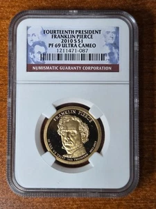 2010-S Pierce Presidential Dollar NGC PF-69 Ultra Cameo - Picture 1 of 2