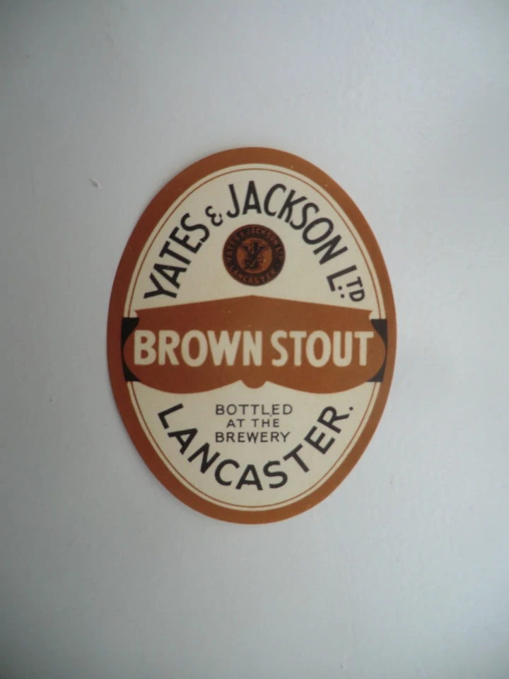 YATES & JACKSON LANCASTER BROWN STOUT BREWERY BEER BOTTLE LABEL - Image 1 of 1