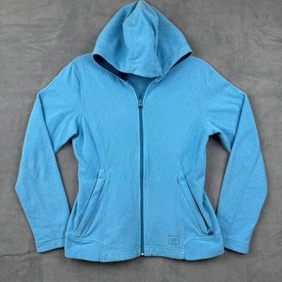 Chaqueta con capucha polar para mujer REI azul talla pequeña cremallera completa ropa deportiva Foto 1 de 4
