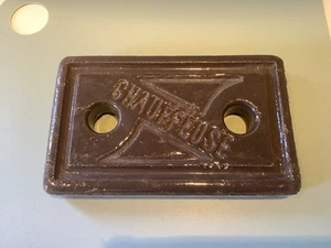 Antique French Ceramic Glazed Heating Brick Bedwarmer Doorstop (ref J1) - Picture 1 of 5