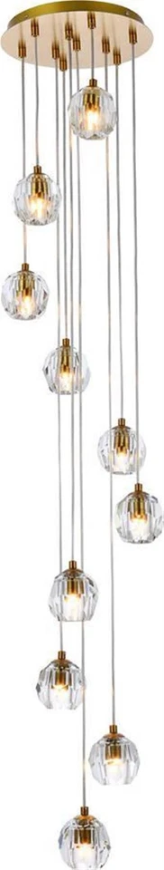 Lámpara colgante Eren oro y cristal de 10 luces Foto 1 de 1
