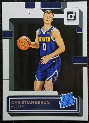 2022-23 Panini Donruss Rated Rookie Christian Braun Denver Foil SP #221 NM-MT RC - Image 1 of 2