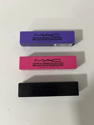 Set of 3 Mac Squirt Plumping Gloss Stick Lip Jet, AMPED, Violet Beta, New in Box - Image 1 of 3