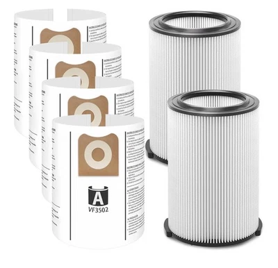 RIDGID VF4000 Filter Set - 2 VF4000 Filters & 4 VF3502 Bags for 5 Gallon Vacuums - Image 1 of 4