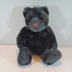 Velvets by Greek Black Teddy Bear Plush Stuffed Animal Toy Soft 9” - Picture 1 of 9