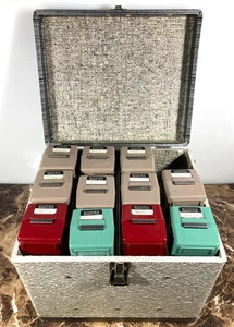 Lot 11 Kodak Ready-File 35mm Slide Containers w/Carry Case Plastic Storage Box - Picture 1 of 24