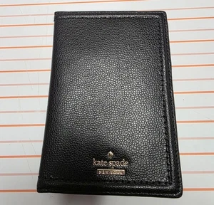 Kate Spade Black Pebbled Leather Passport Holder - Picture 1 of 4