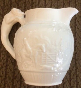 Fox Hunt Hunting Medium Wedgwood White Hound Handle Jug - Picture 1 of 6