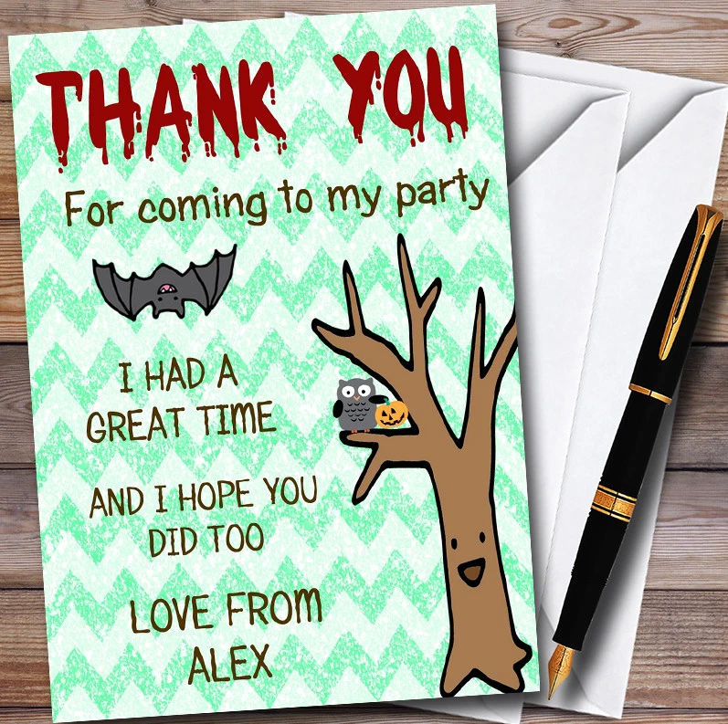 Hang With Us Personalised Halloween Personalised Halloween Party Thank You Cards - Image 1 of 1