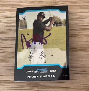 Nyjer Morgan RC 2004 Bowman Chrome #303 Autograph Signed Card - Picture 1 of 1
