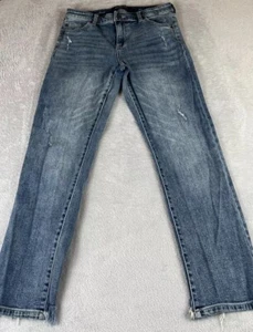 Liverpool womens The Girlfriend Raw Hem blue denim Jeans Size 8 - Picture 1 of 10