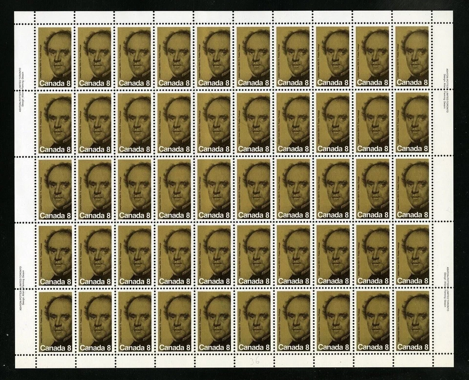 Canada Stamps — Full Pane of 50 — 1973, Joseph Howe #616 MNH - Image 1 of 1