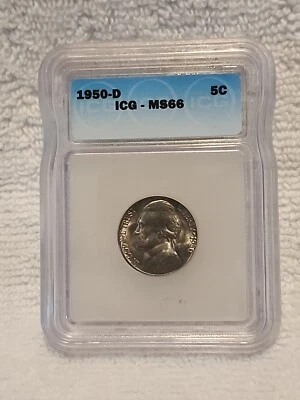 1950 D Jefferson Nickel - ICG MS66 - Image 1 of 4