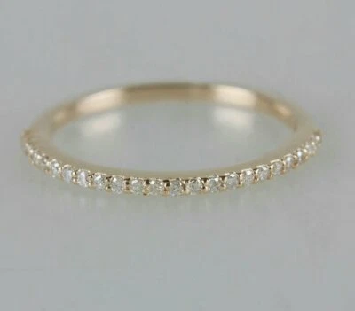 Wedding Band Natural Pave Diamond Eternity Band Ring 14k Gold Anniversary Gift. - Image 1 of 4