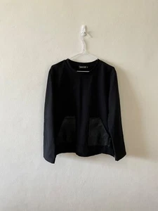 Sabatini - Ladies Black/Leather Trim Top - Size M. - Picture 1 of 8