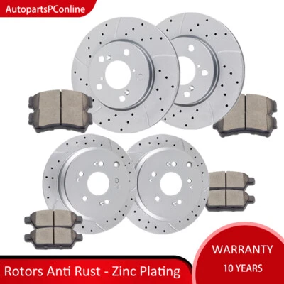Rotores ranurados delanteros traseros pastillas de freno cerámicas para Honda Odyssey kit de rotor de frenos Foto 1 de 4