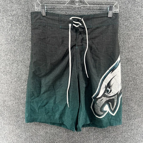 Philadelphia Eagles Board Shorts Mens Medium Black Logo Swim Trunks NFL Cover