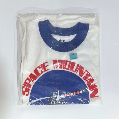 Camiseta SELLADA Vintage Años 70 Disneyland Space Mountain Ringer Adulto Mediana Foto 1 de 3