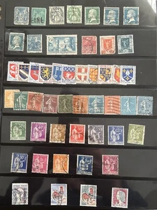 Republique Francaise  100  Lot of France vintage Used stamps from 1891 to 1967 - Picture 1 of 2