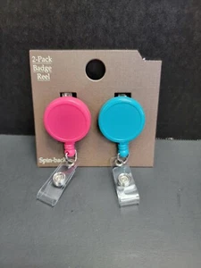 Badge Reel Pink & Green 2 Pk. Brand New! - Picture 1 of 2