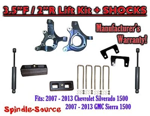 3.5" / 2" Spindle LIFT KIT + SHOCKS FOR 07 - 16 Chevy Silverado GMC Sierra 1500 - Picture 1 of 2