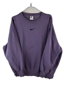 Nike Womans Cropped Boxy Fit Logo Sweatshirt Size L Purple Outdoors Pullover - Image 1 of 4