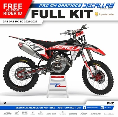 GAS GAS MC EC 2021 2022 Super Durable MX Graphics Decals Set Stickers Decallab - Image 1 of 4