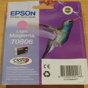 ORIGINAL EPSON T0806 TO806 Cartucho Magenta Ligero Tinta COLIBRÍ ORIGINAL - Imagen 1 de 3