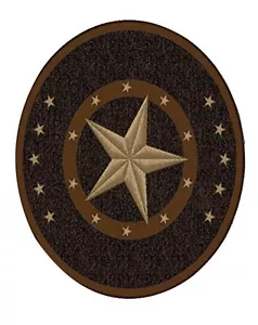 Texas Western Stern rustikal Cowboy Dekor braun schwarz 3'3" rund - 800 - Bild 1 von 3