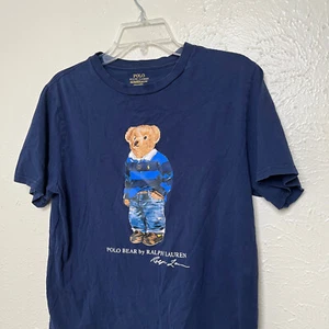 Polo Ralph Lauren T Shirt Youth XL Blue Bear Short Sleeve - Picture 1 of 13