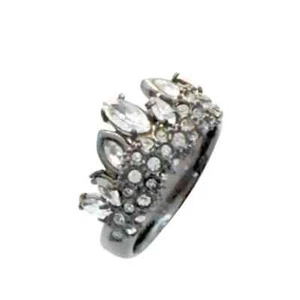 Alexis Bittar Gunmetal Jagged Marquis Crystal Cluster Ring. Size 7 Retail $145 - Picture 1 of 5