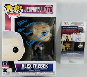 Alex Trebek Firmata Jeopardy Funko Pop Vinile Figura Leggendario Host Autografo JSA - Foto 1 di 2