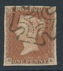 SG 8 ta 1d red brown plate 167 lettered MK. Very fine used with a belfast maltes