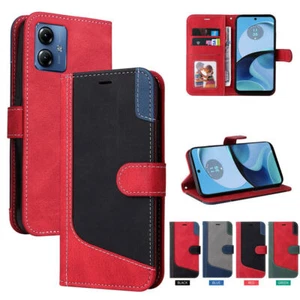 For Motorola Moto Edge 50 G85 G22 Magnetic Leather Flip Stand Card Wallet Case - Picture 1 of 30