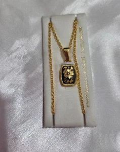 Vintage Damen Damaszener Blumen Halskette 24kt besetzt Damasquinado Toledo - Bild 1 von 3