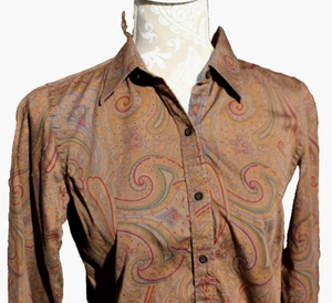 Top camicia donna LAUREN Ralph Lauren marrone manica lunga autunno (P/M) - Foto 1 di 7