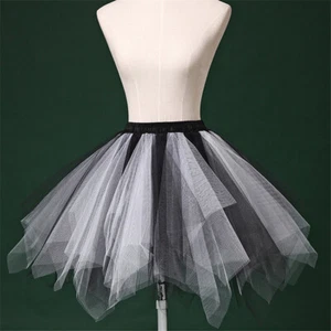 Schwarz+weiß Damen Röcke Tutu Tüllrock Ballettkleid Reifrock Petticoat Rock DE - Bild 1 von 3