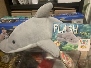 TY Beanie Baby Flash The Whale RARO con etiquetas - Imagen 1 de 4