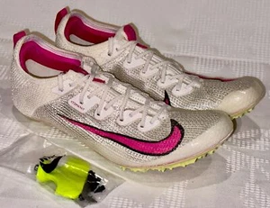 NIKE SuperFly Elite 2 Sail White Fierce Pink Sprint Track Spikes Shoes Mens - Picture 1 of 19