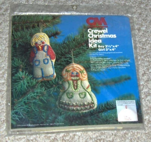 Vintage 1978 CM 7859 GINGERBREAD BOY and GIRL Crewel Christmas Idea Kit ..New - Picture 1 of 2
