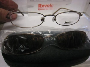 NEW Revolution Eyeglass Frame W/ Magnet sun shade REV 563  PPEC 52-18-140 w/case - Picture 1 of 6