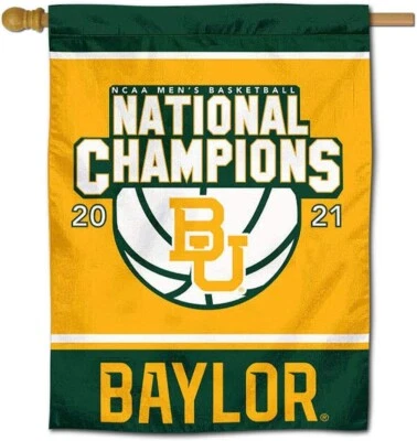 Baylor Bears 2021 Baloncesto Hombres Campeones Nacionales Bandera-Doble Cara Foto 1 de 4