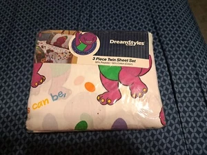 Barney and Friends 3-teiliges Twin Kinderbettlaken-Set Kissenbezug selten neu versiegelt - Bild 1 von 7