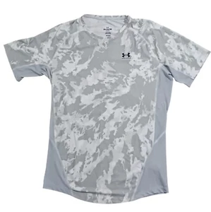 Mens 2XL UA short sleeve shirt Under Armour HG ISOCHILL PRTD SS grey 1383774 NEW - Picture 1 of 13