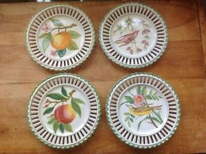 4 Zaccagnini Gitter gewellter Rand italienische Vorspeise Dessert Porzellan Teller - Bild 1 von 7