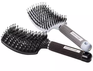 Boar Bristle Hair Brush Set – Curved and Vented for Wet and Dry Detangling Hair - Picture 1 of 12