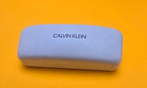 CALVIN KLEIN White Leather Hard Clamshell Sunglasses Eyeglasses Case - Picture 1 of 6