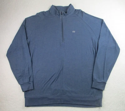 Travis Mathew Sweater Mens XXL Blue Long Sleeve Pullover ¼ Zip Golf Performance - Image 1 of 4