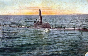 Unterseeboot kurz vor dem Tauchen U-Boot Postkarte - Bild 1 von 2