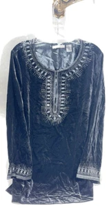 Peter Nygard Women's Velvet Tunic Black Size 16 - Picture 1 of 3